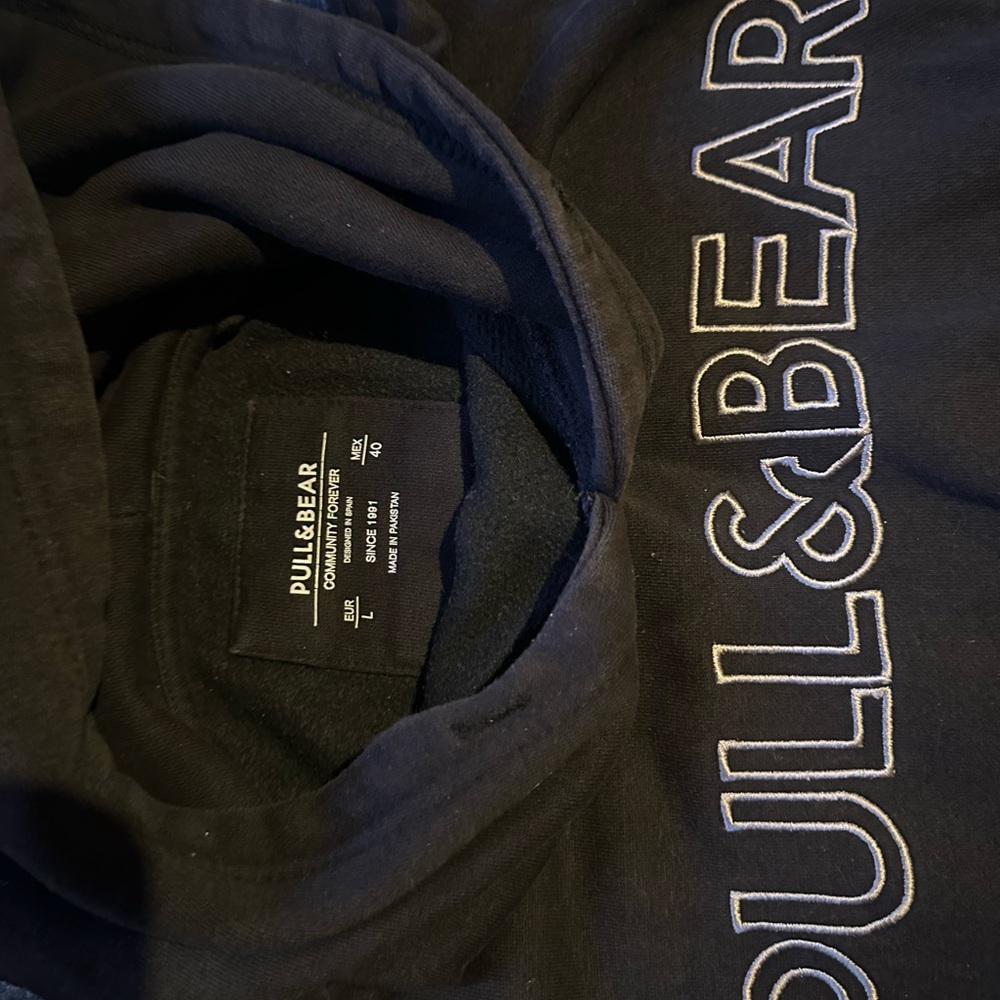 Pull&Bear Black Sweatshirt with Logo